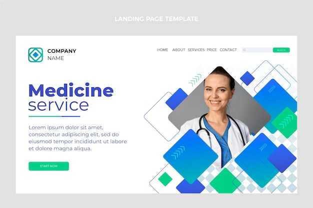 Free Vector gradient medical landing page