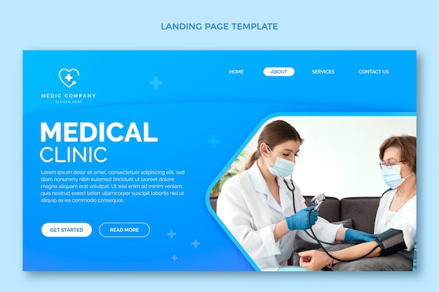 Gradient medical landing page