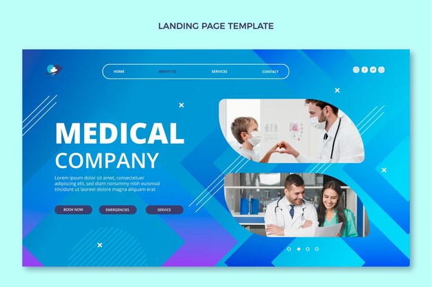 Gradient medical landing page