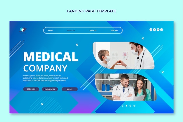 Gradient medical landing page