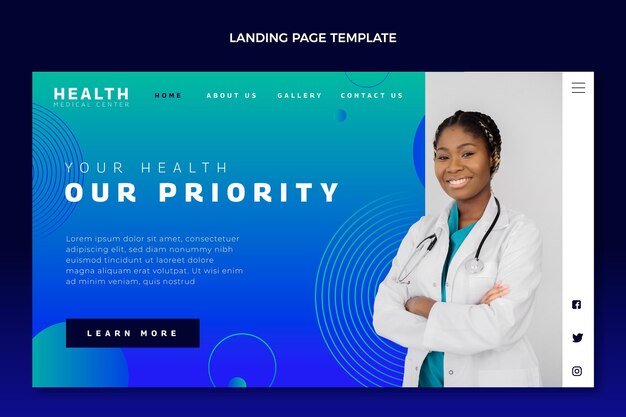 Gradient medical landing page