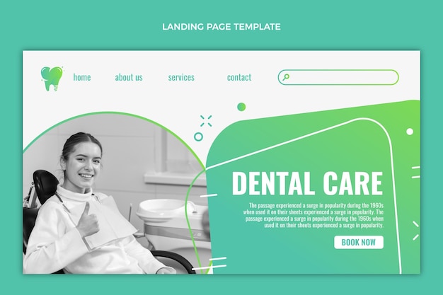 Gradient medical landing page