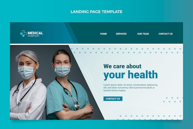 Gradient medical landing page