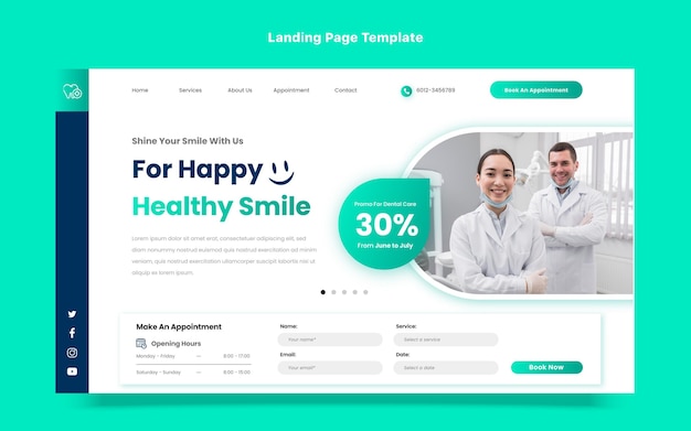 Gradient medical landing page