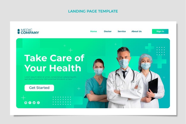 Gradient medical landing page