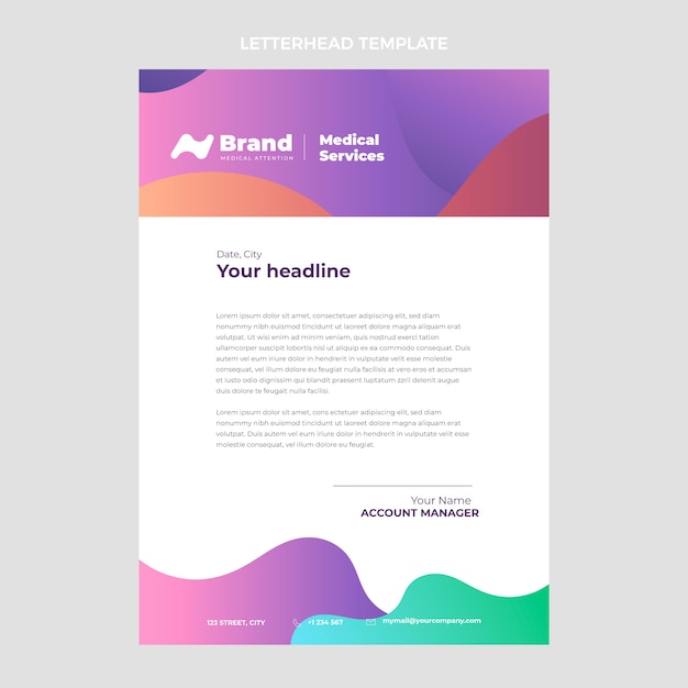 Gradient medical letterhead template