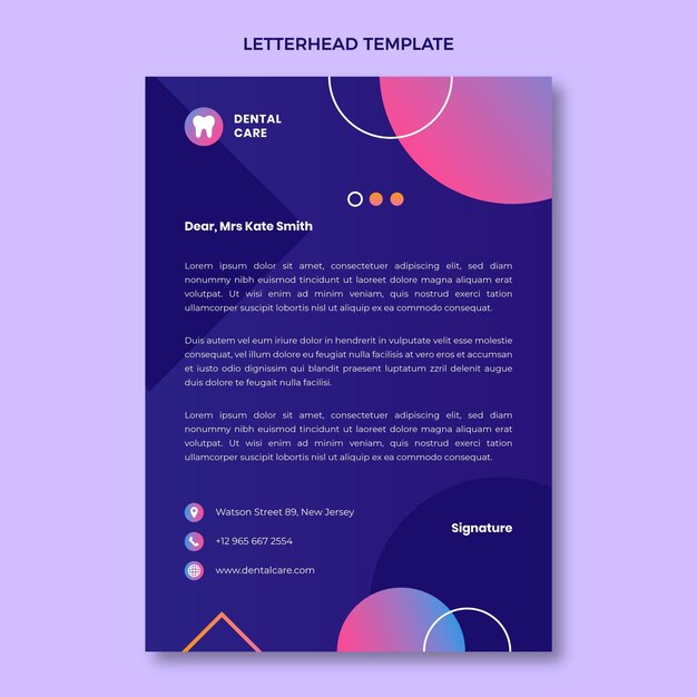 Gradient medical letterhead