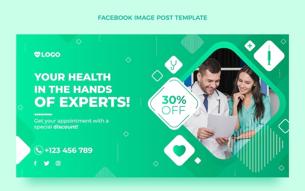 Gradient medical social media post template