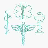 Free vector gradient medical symbols set