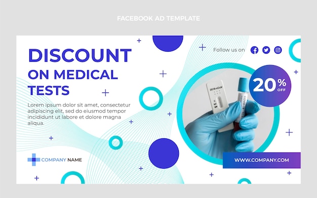 Free Vector gradient medical tests facebook template