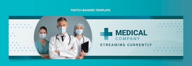 Free Vector gradient medical twitch banner