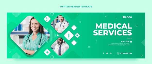 Gradient medical twitter header