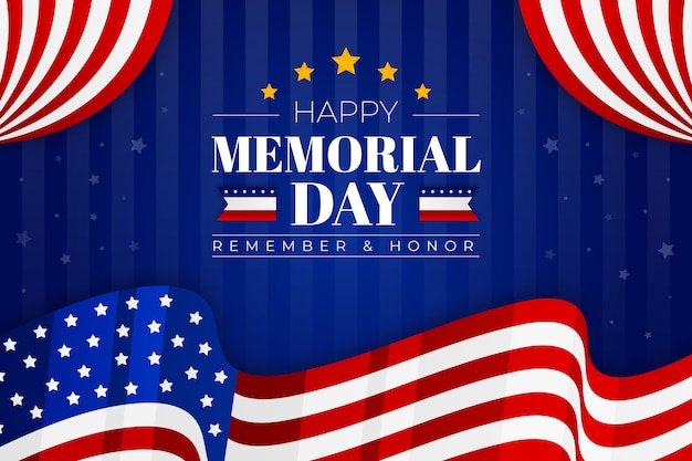 Free vector gradient memorial day background