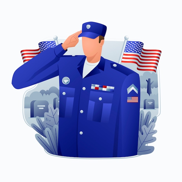 Free Vector gradient memorial day illustration