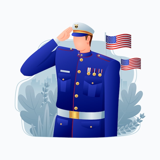 Free Vector gradient memorial day illustration