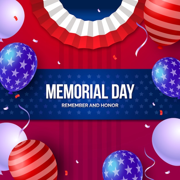 Gradient memorial day illustration