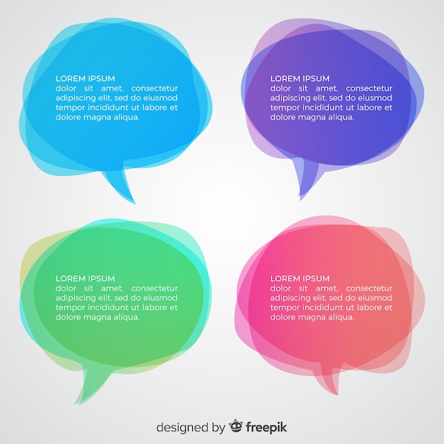 Free Vector gradient messy speech bubbles