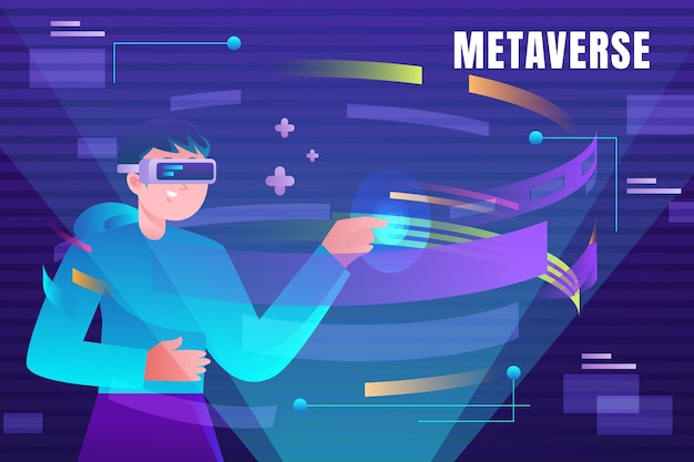 Free Vector gradient metaverse background