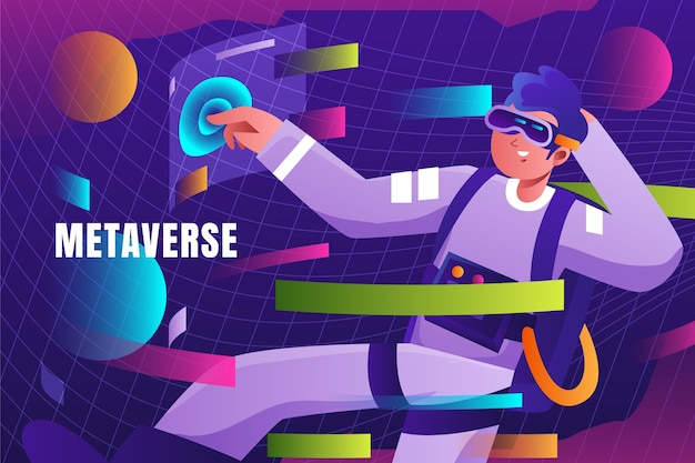 Free Vector gradient metaverse background