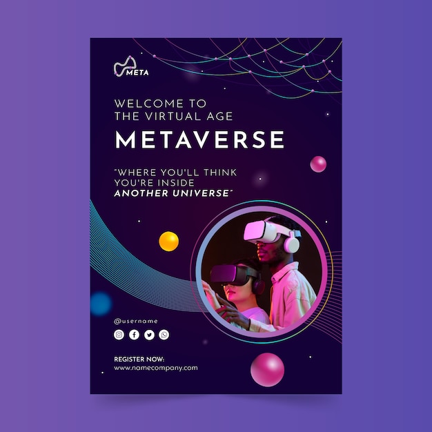 Free Vector gradient metaverse concept poster