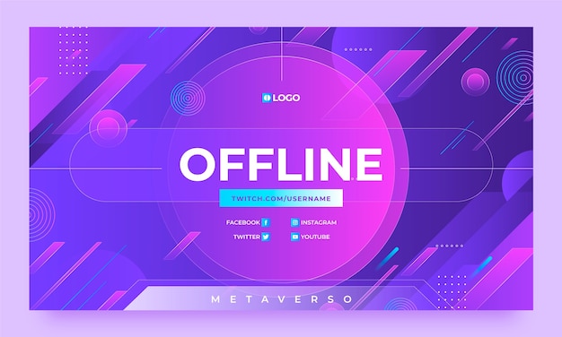 Gradient metaverse concept twitch background