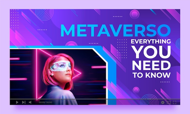 Gradient metaverse concept youtube thumbnail