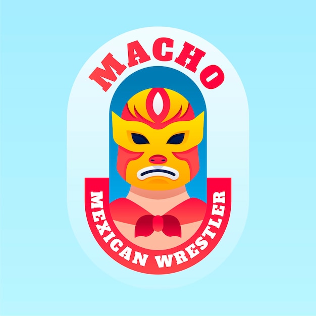 Gradient mexican wrestler logo