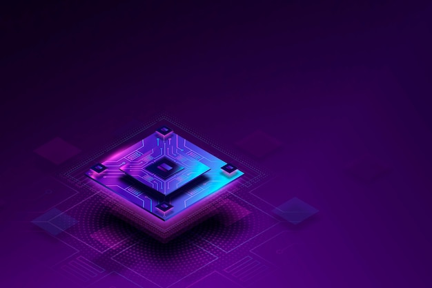 Free Vector gradient microchip processor background