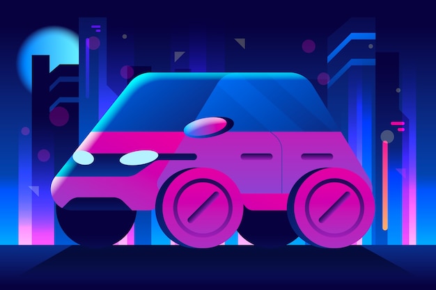 Free vector gradient mini car illustration