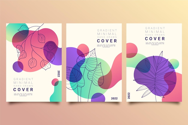 Free Vector gradient minimal hand drawn cover collection