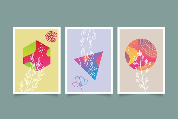 Free Vector gradient minimal hand drawn covers collection