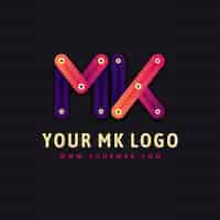 Free vector gradient mk or km logo template