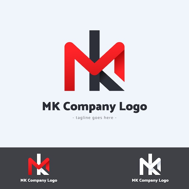 Gradient mk or km logo template