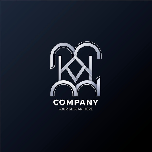 Gradient mk or km logo template