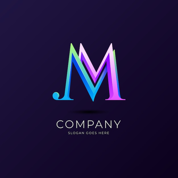 Free Vector gradient mm logo template