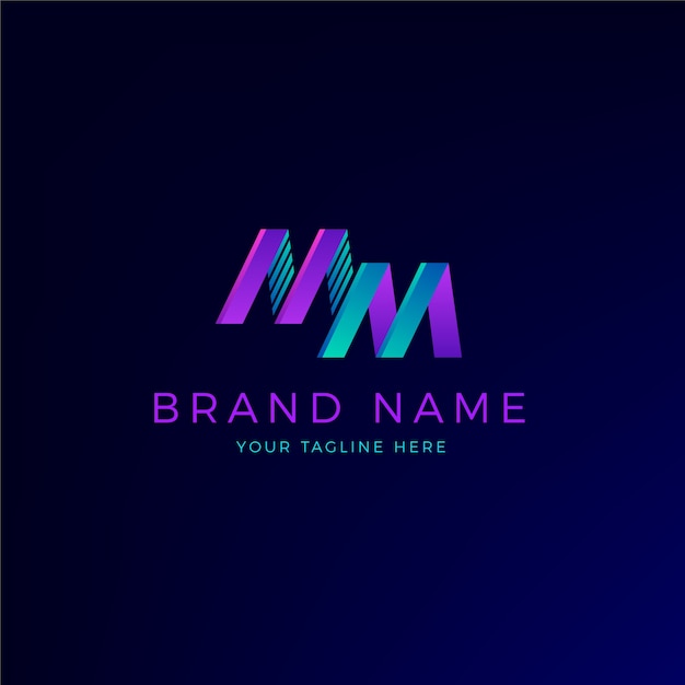 Free Vector gradient mm logo template