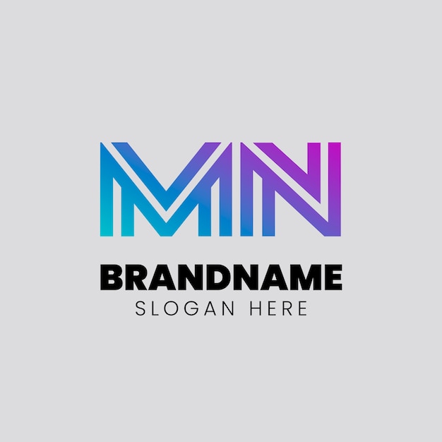 Free Vector gradient mn or nm   logo template