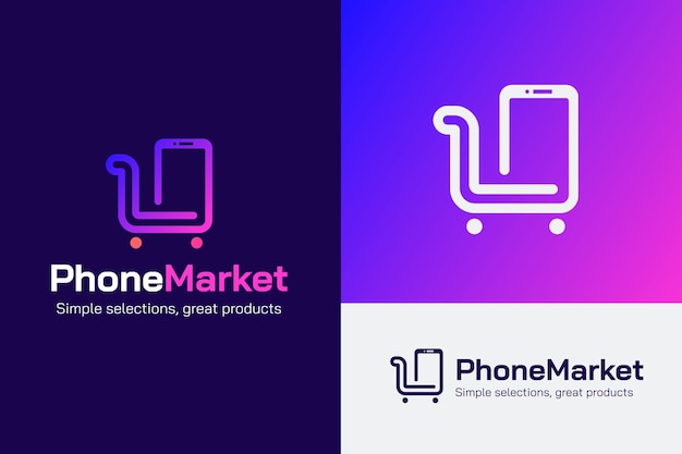 Free vector gradient mobile store logo design