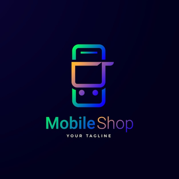 Gradient mobile store logo template