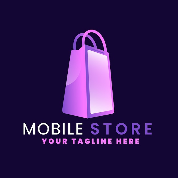 Free Vector gradient mobile store logo template