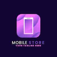 Free vector gradient mobile store logo template