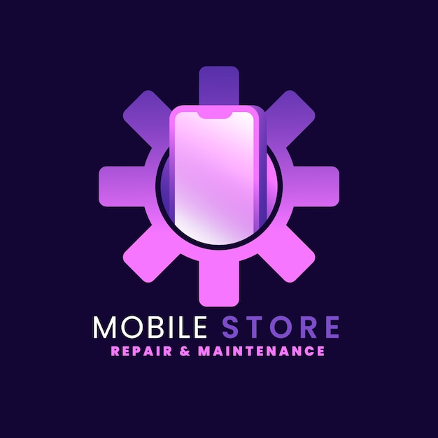 Gradient mobile store logo template