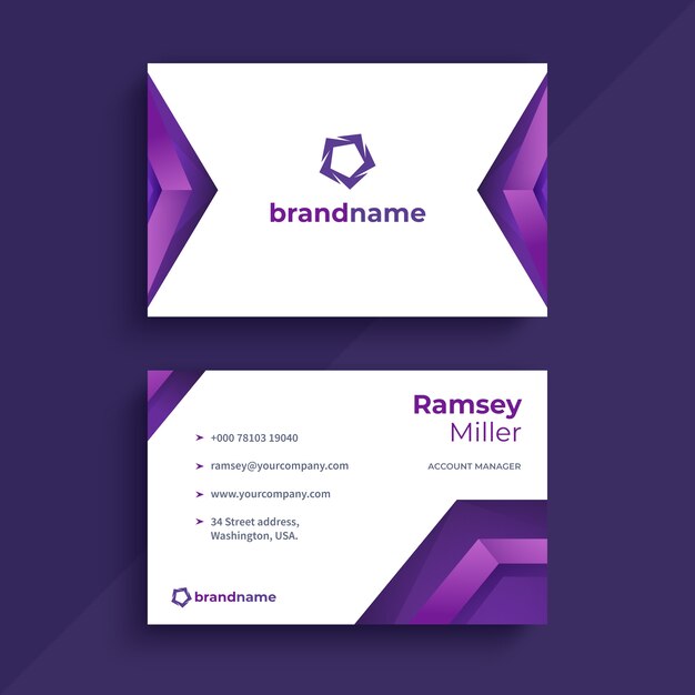 Gradient modern business card template