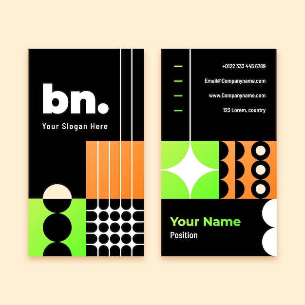 Free Vector gradient modern business card template