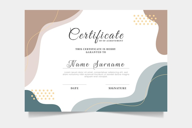 Gradient modern certificate of achievement