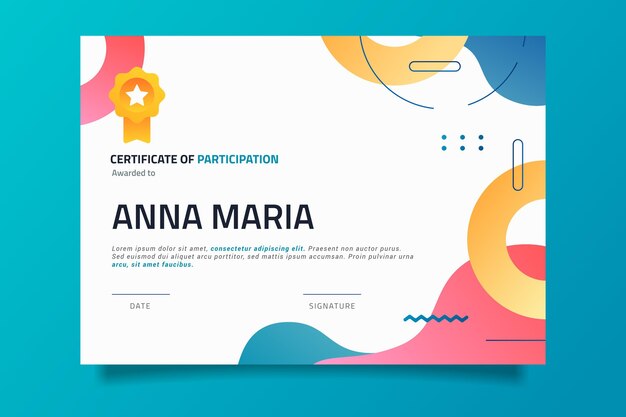 Gradient modern certificate template