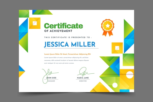Gradient modern certificate template