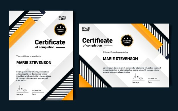 Gradient modern certificate template