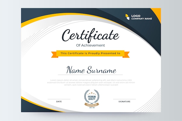 Gradient modern certificate template