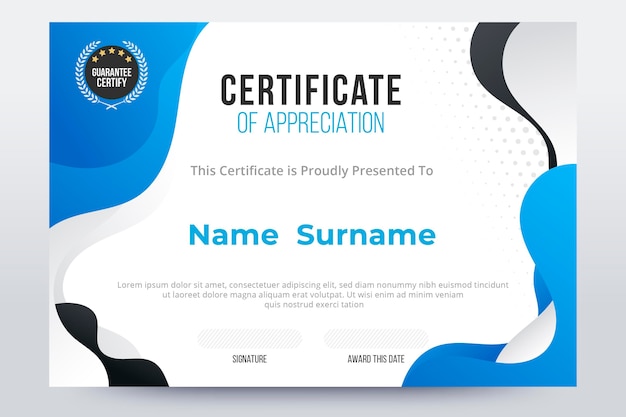 Gradient modern certificate template